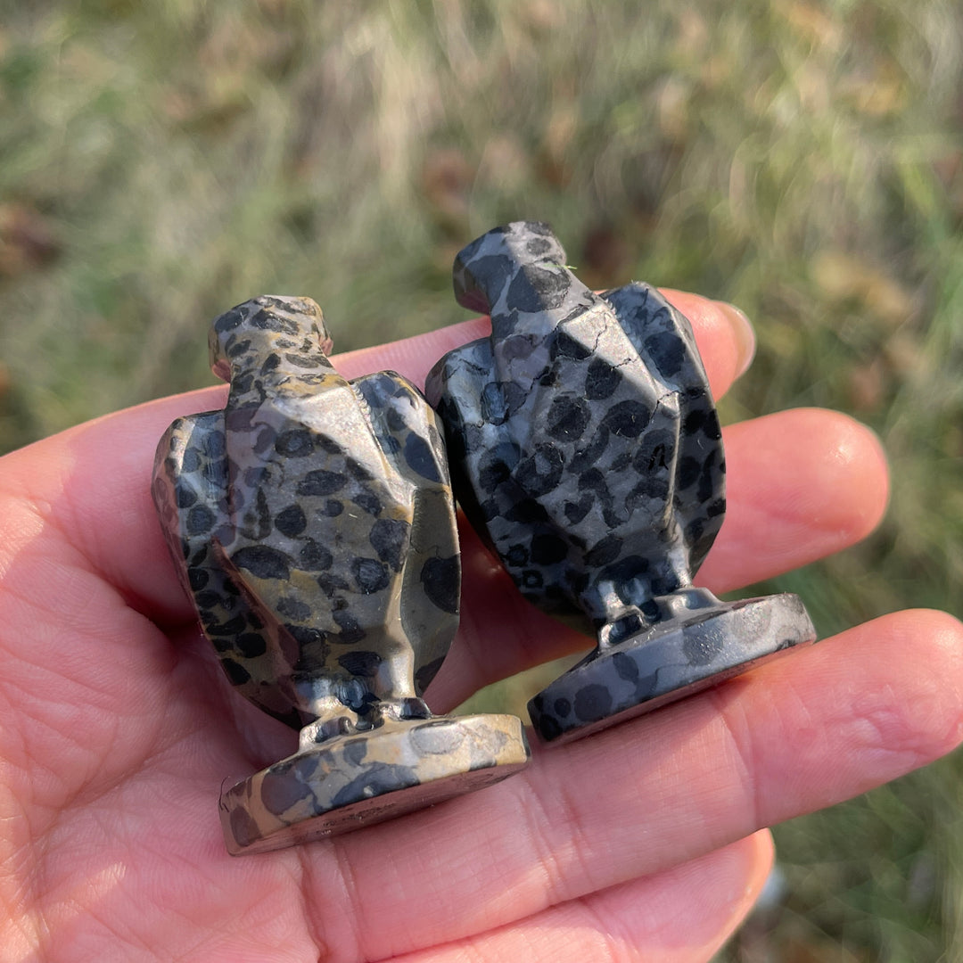 Natural Carving Art Crow Figurine