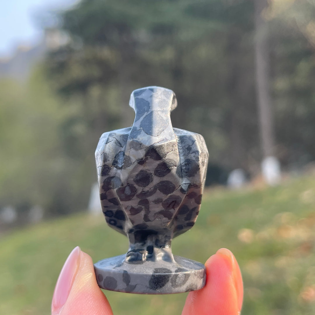 Natural Carving Art Crow Figurine