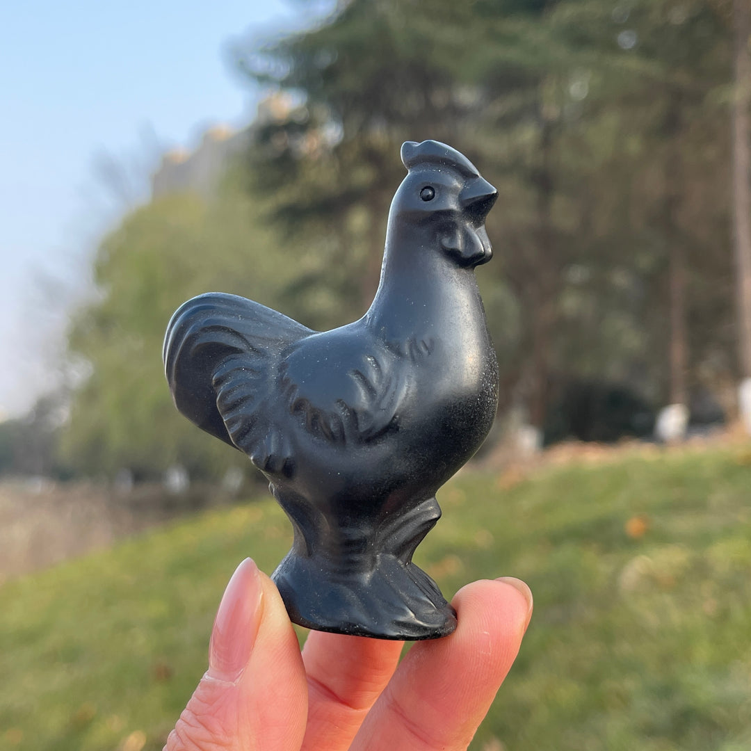 Natural Carving Rooster Figurine