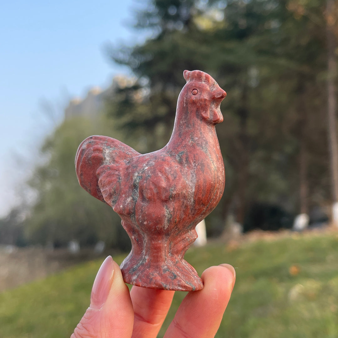 Natural Carving Rooster Figurine