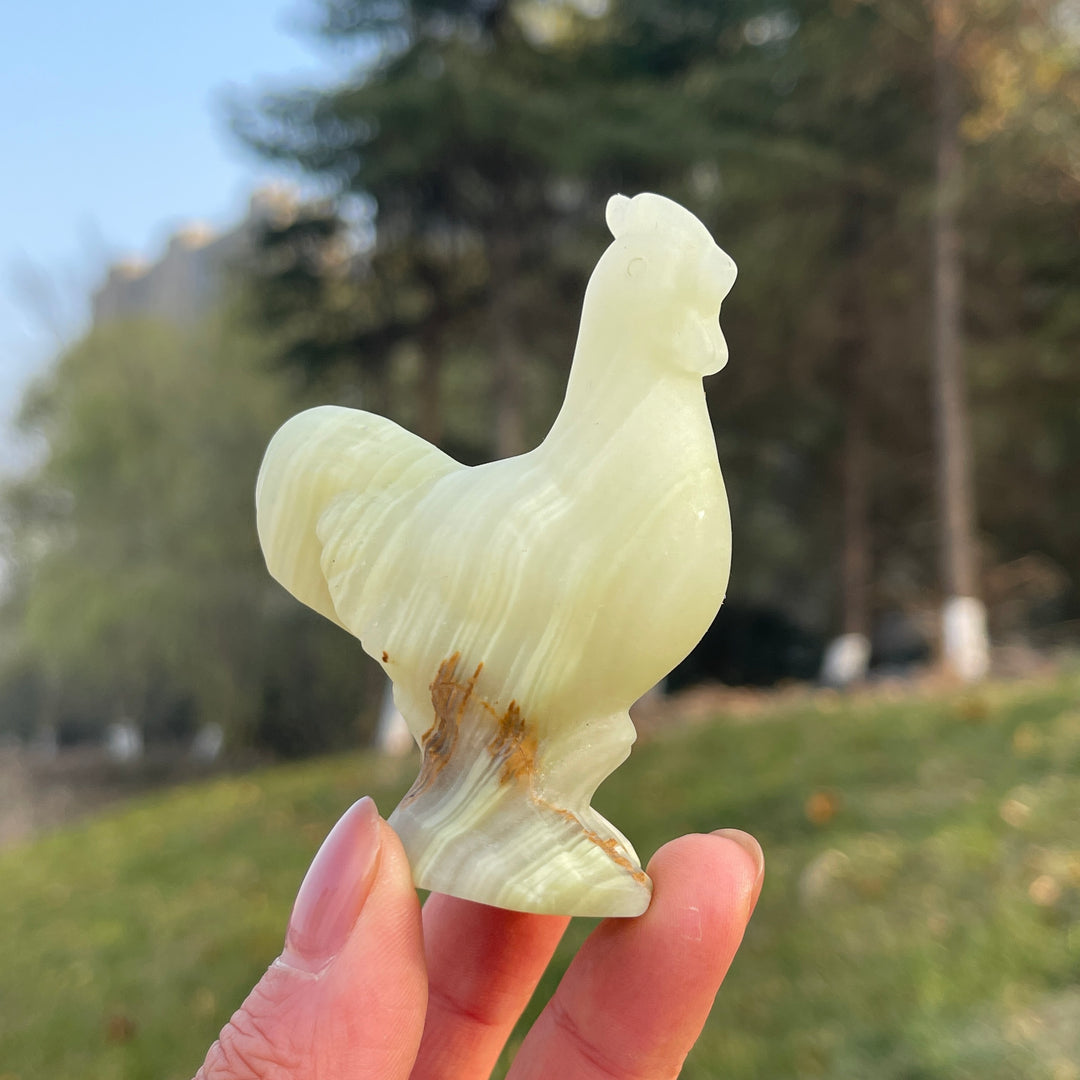 Natural Carving Rooster Figurine