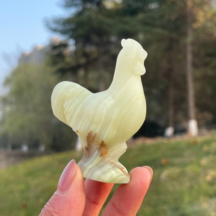 Natural Carving Rooster Figurine