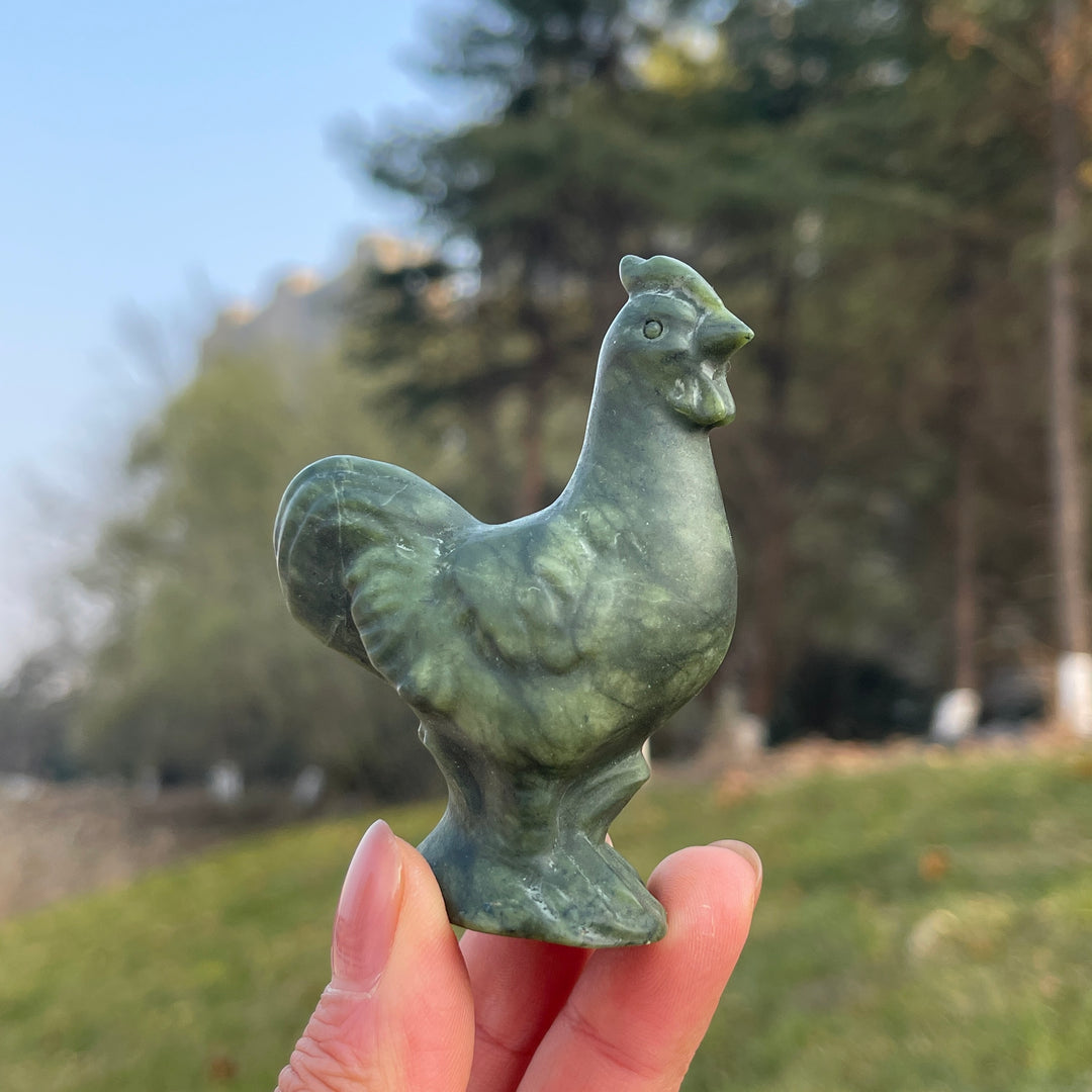 Natural Carving Rooster Figurine