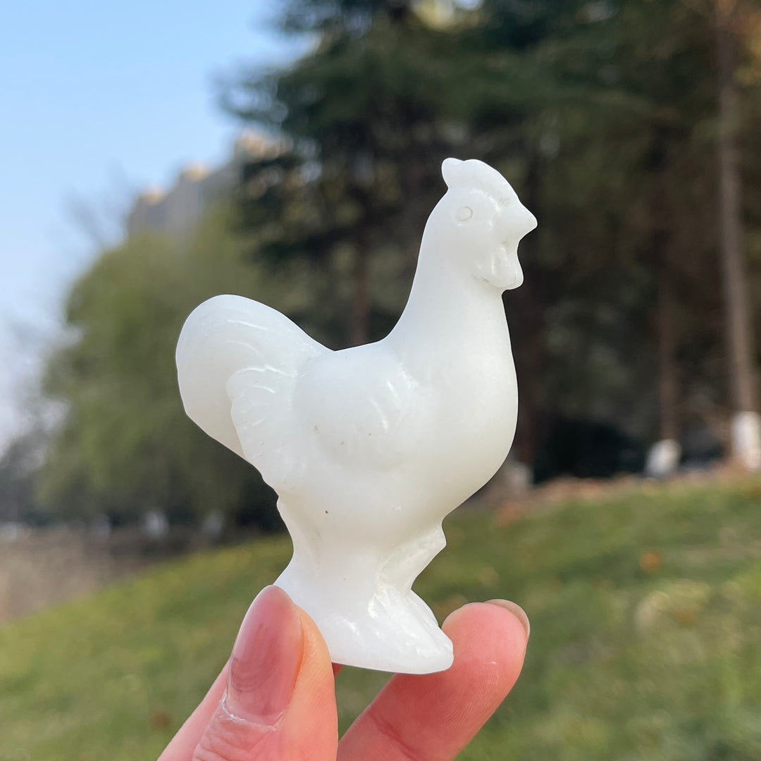Natural Carving Rooster Figurine