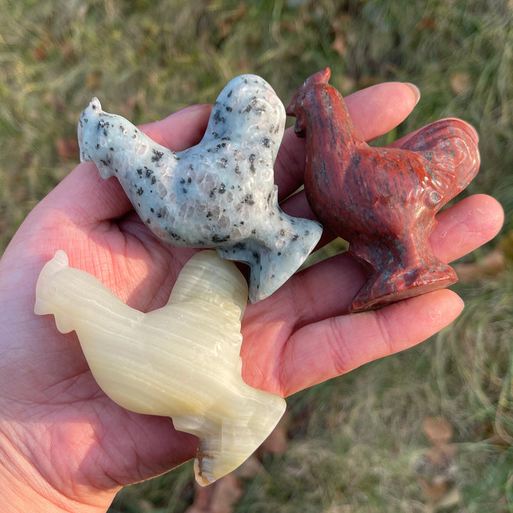 Natural Carving Rooster Figurine