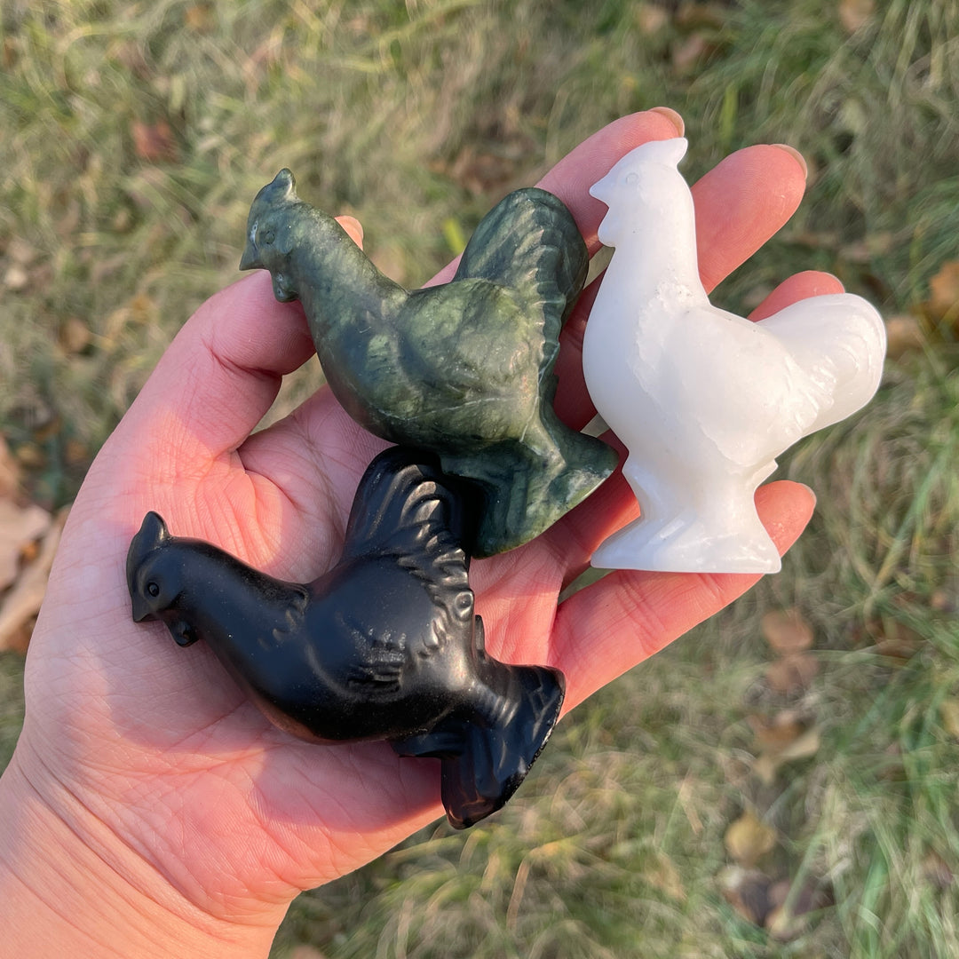 Natural Carving Rooster Figurine