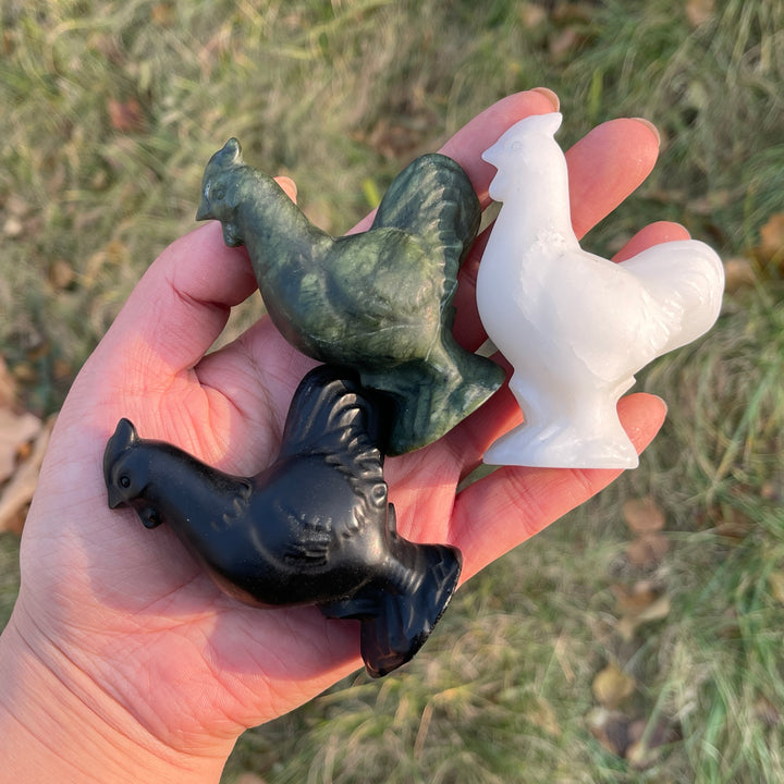 Natural Carving Rooster Figurine