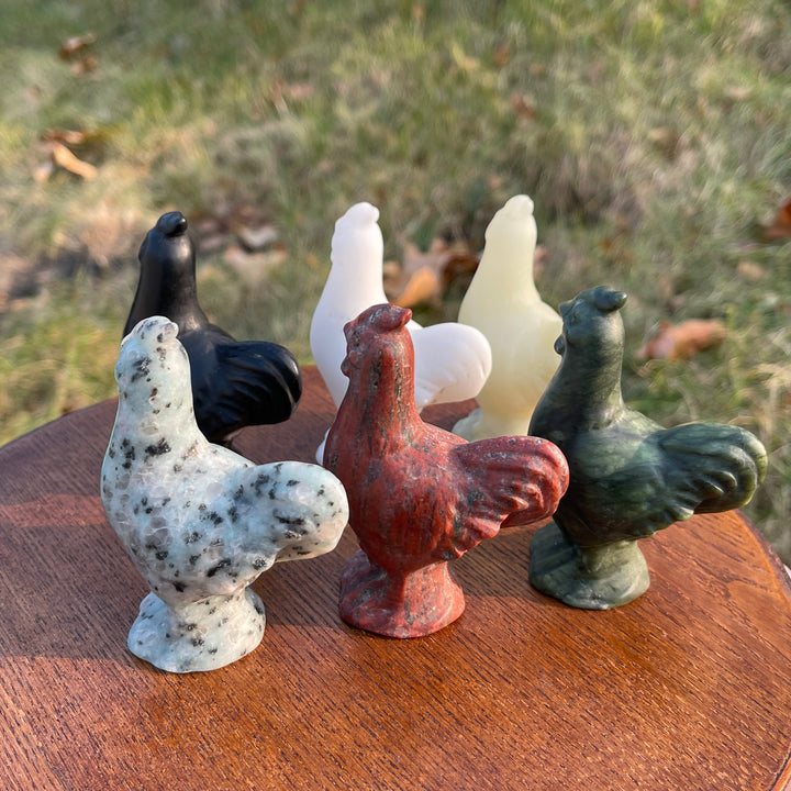 Natural Carving Rooster Figurine