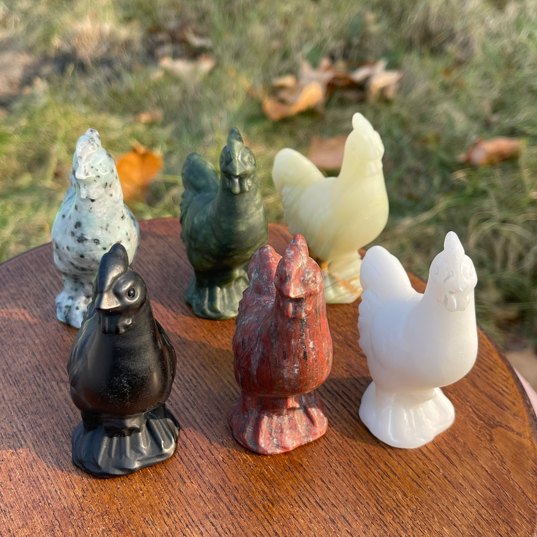 Natural Carving Rooster Figurine