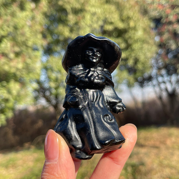 Natural Black Obsidian Witch