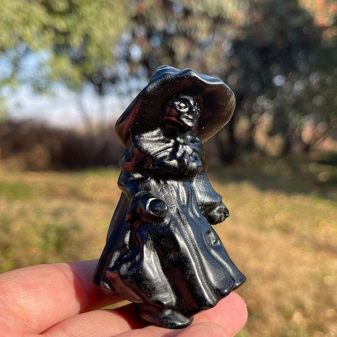 Natural Black Obsidian Witch
