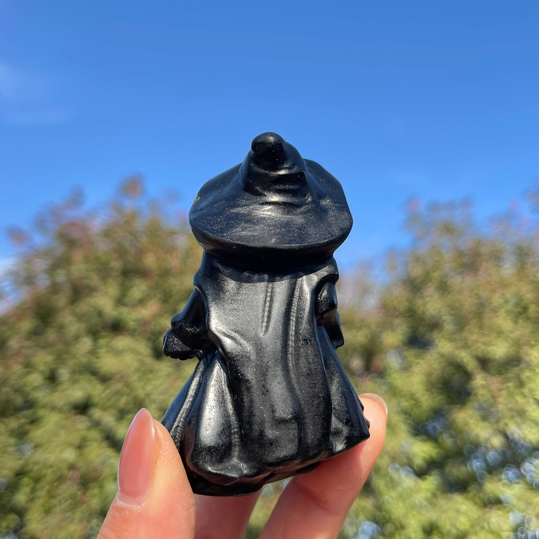 Natural Black Obsidian Witch