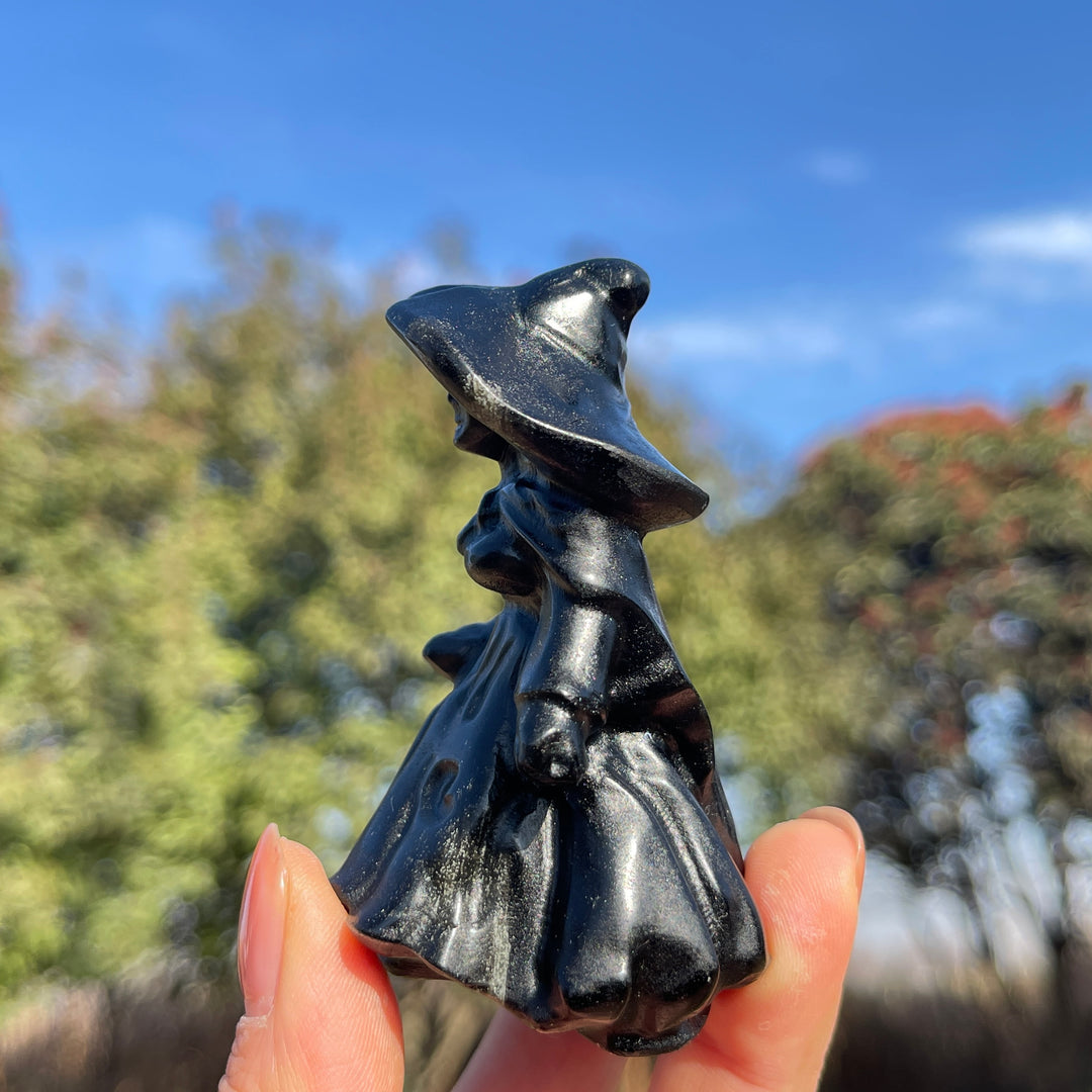 Natural Black Obsidian Witch
