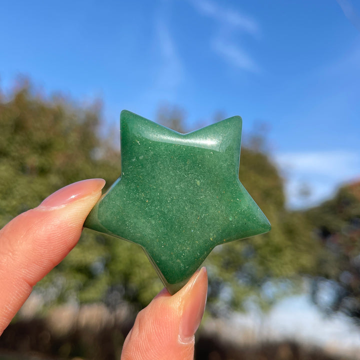 Natural Carving Green Aventurine Star