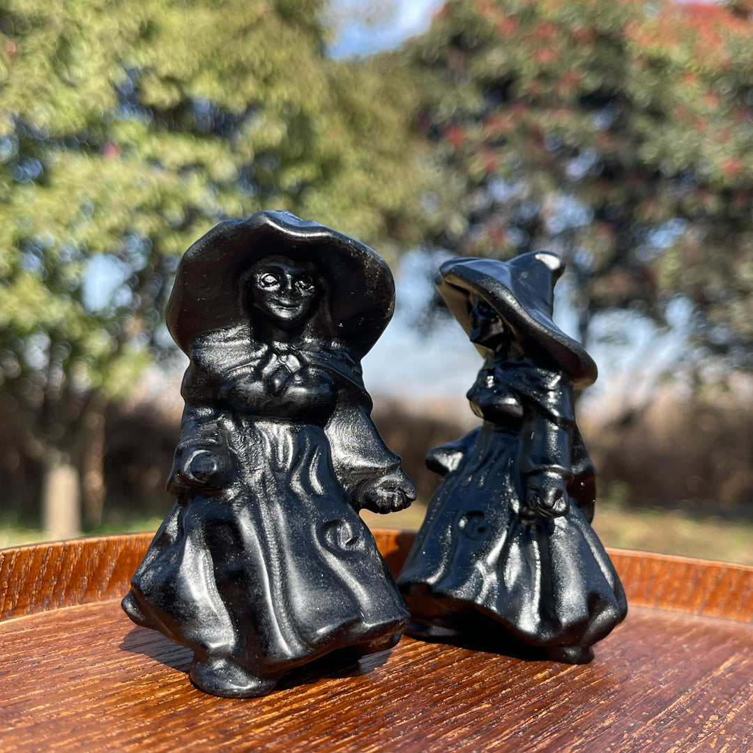 Natural Black Obsidian Witch