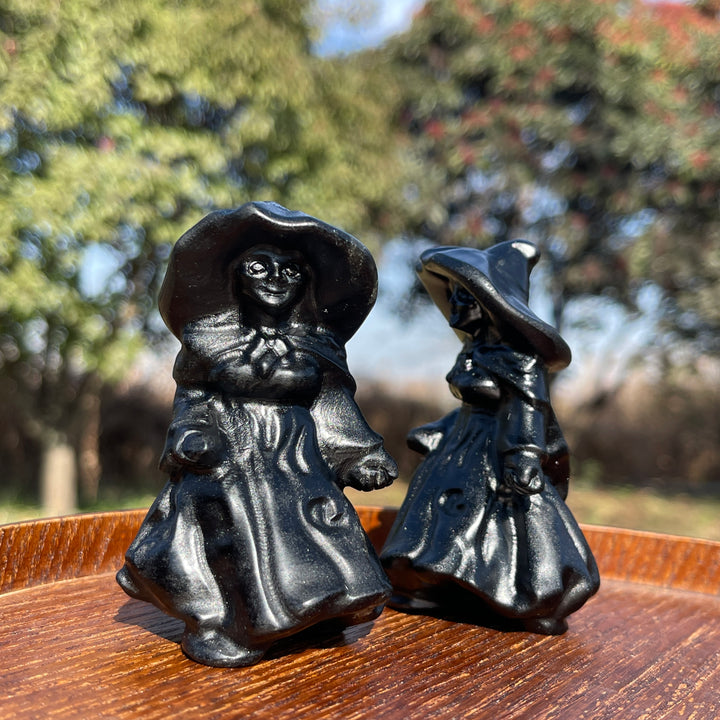 Natural Black Obsidian Witch
