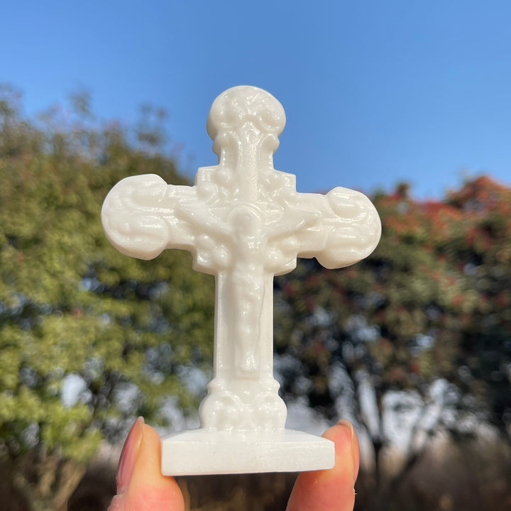 Natural Crystal Carving Cross