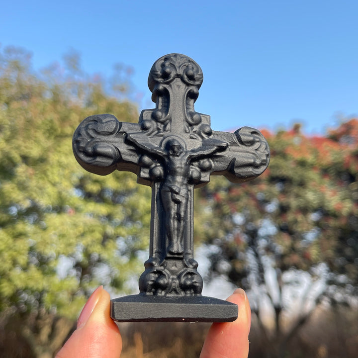 Natural Crystal Carving Cross