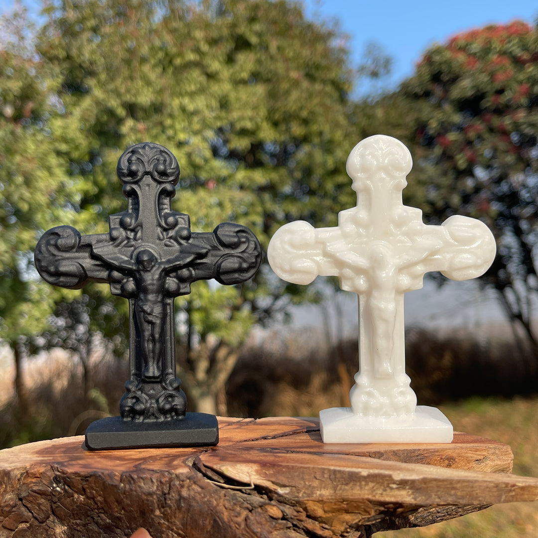 Natural Crystal Carving Cross