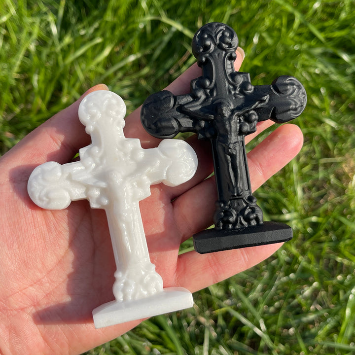 Natural Crystal Carving Cross