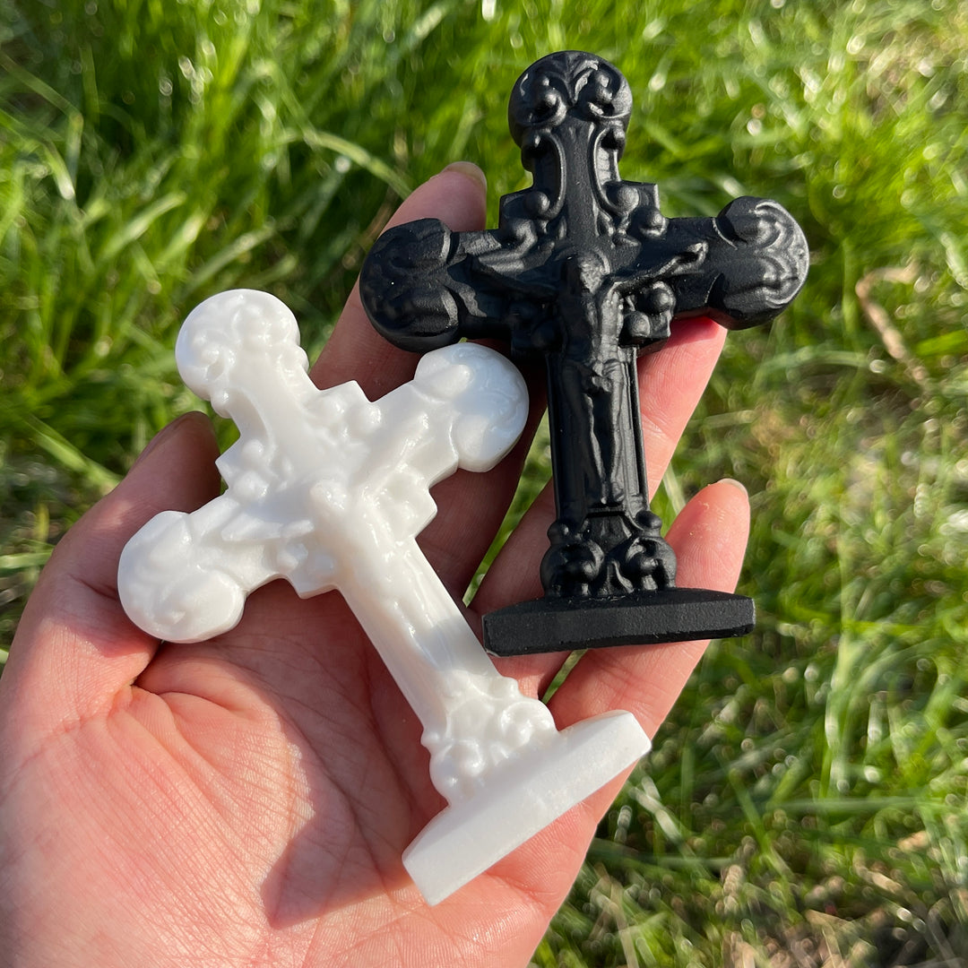 Natural Crystal Carving Cross