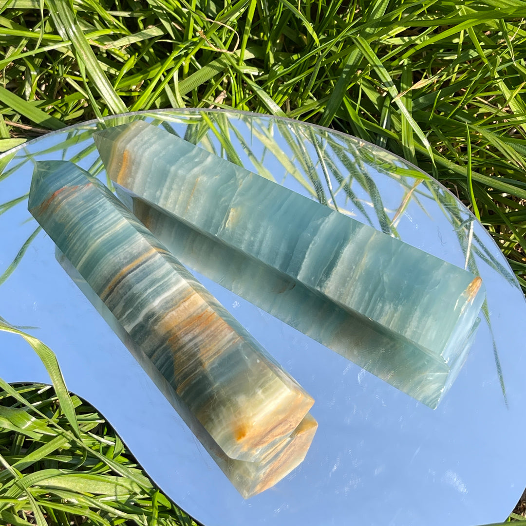 Natural Small Lemurian Aquatine Calcite Point