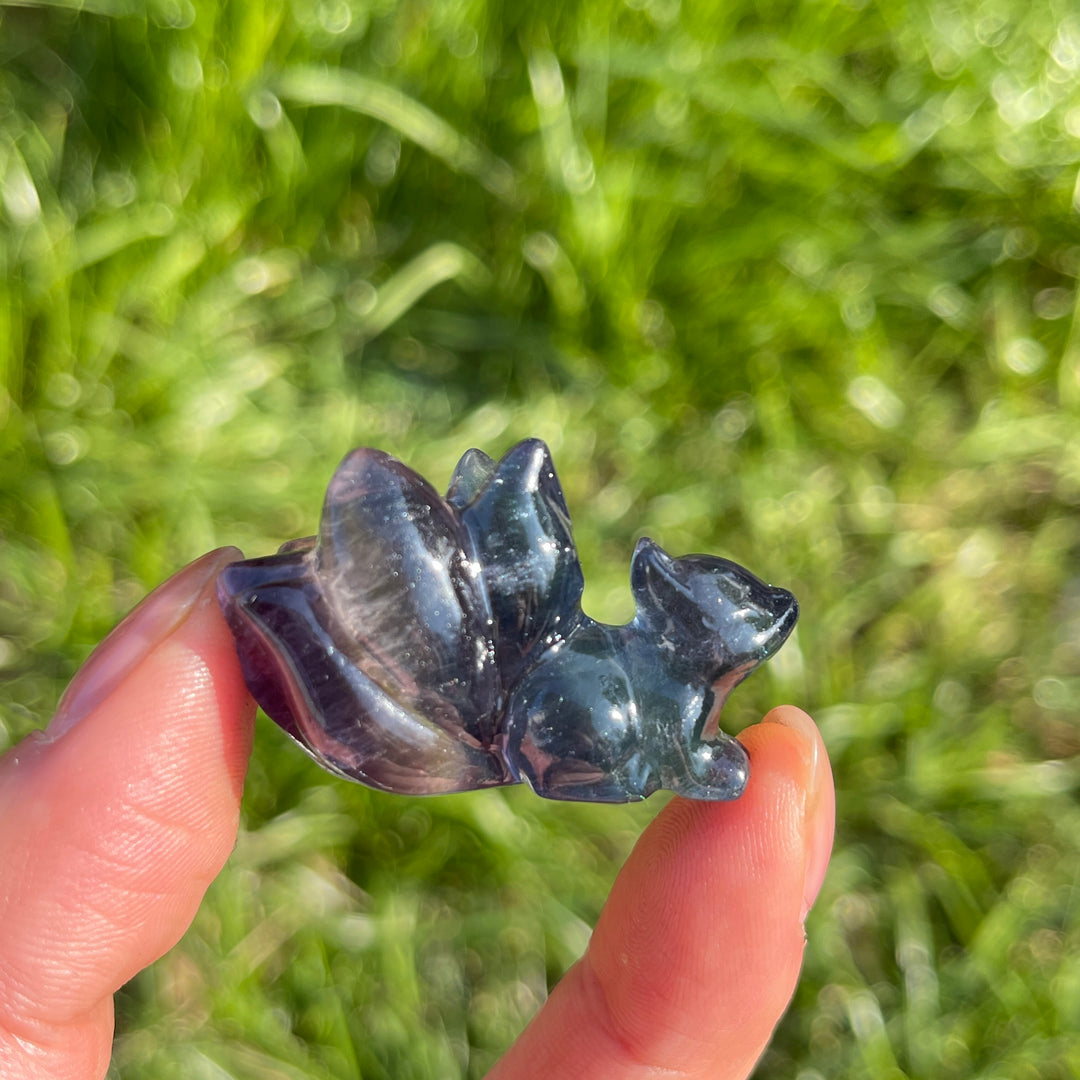 Natural Rainbow Fluorite Nine-Tailed Fox