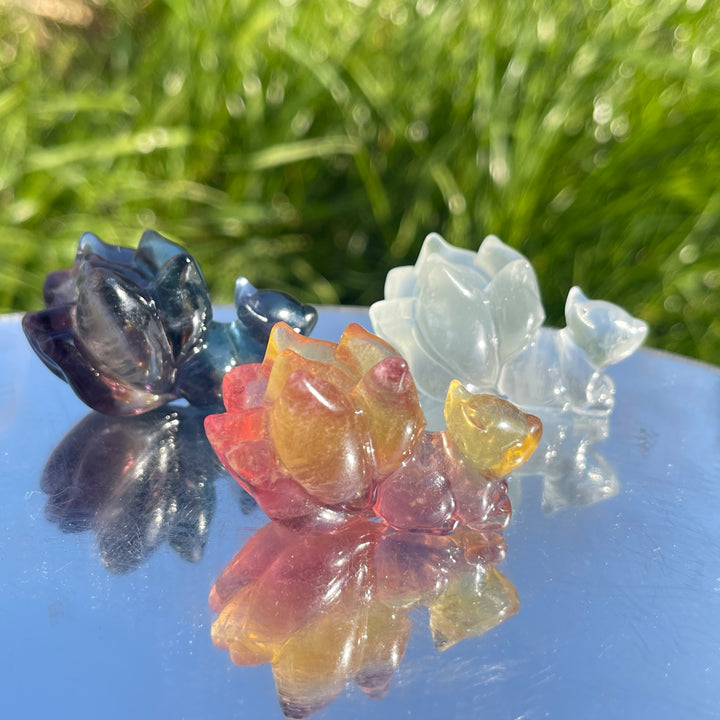 Natural Rainbow Fluorite Nine-Tailed Fox