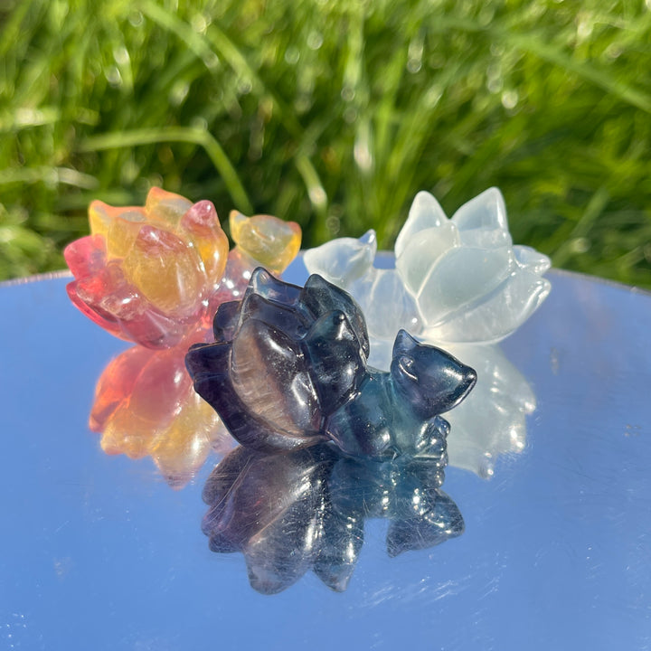 Natural Rainbow Fluorite Nine-Tailed Fox