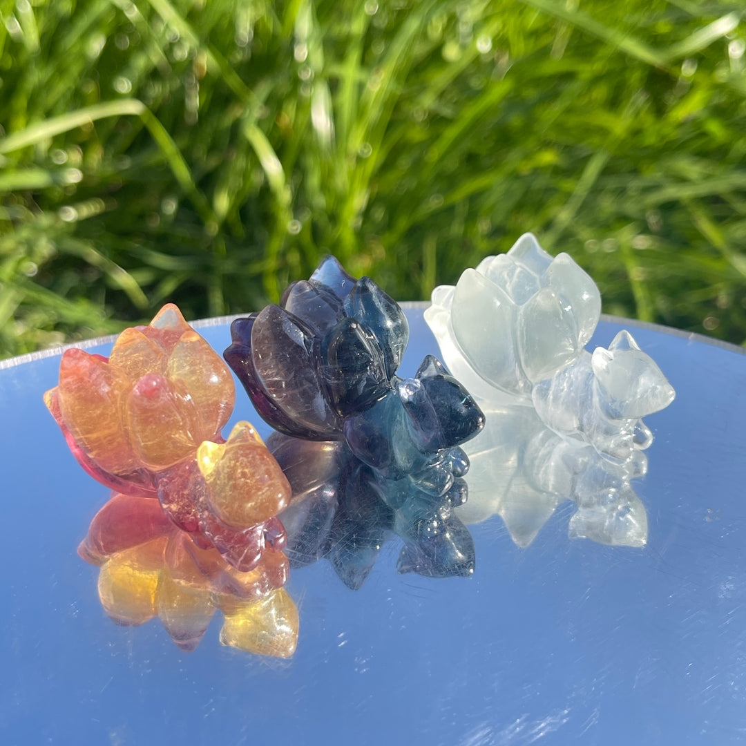 Natural Rainbow Fluorite Nine-Tailed Fox