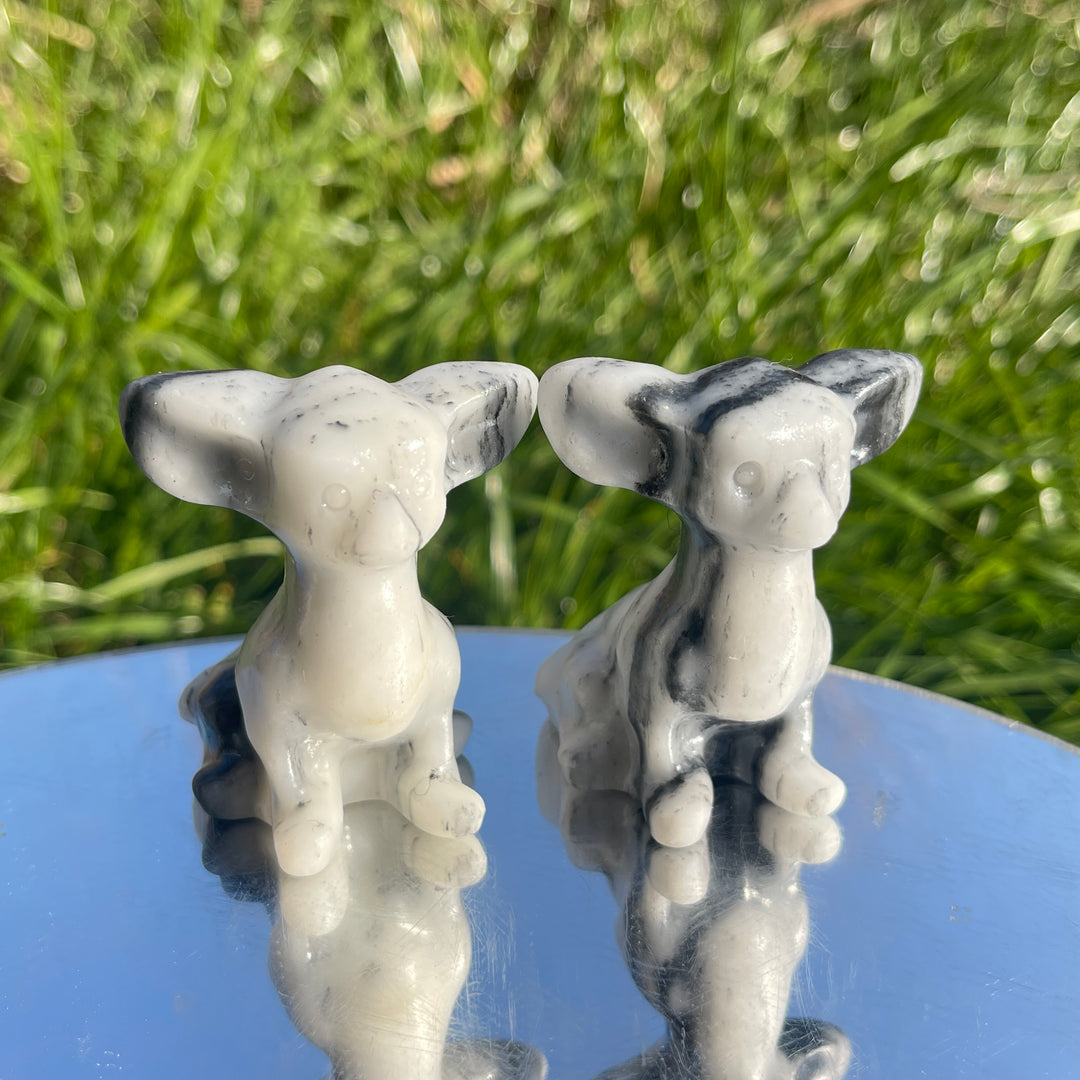 Natural Carving TaiJi Stone Chihuahua