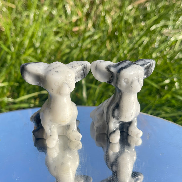 Natural Carving TaiJi Stone Chihuahua