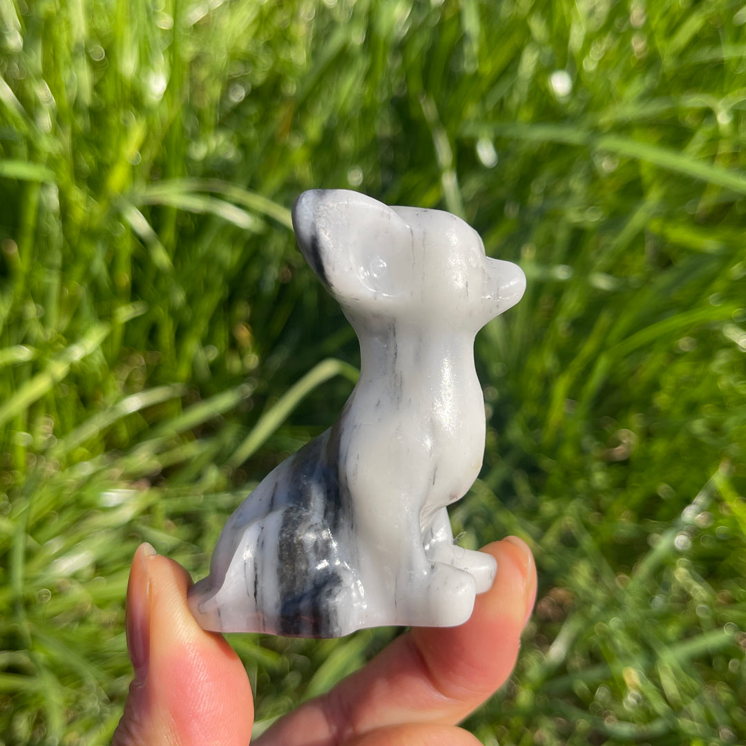 Natural Carving TaiJi Stone Chihuahua