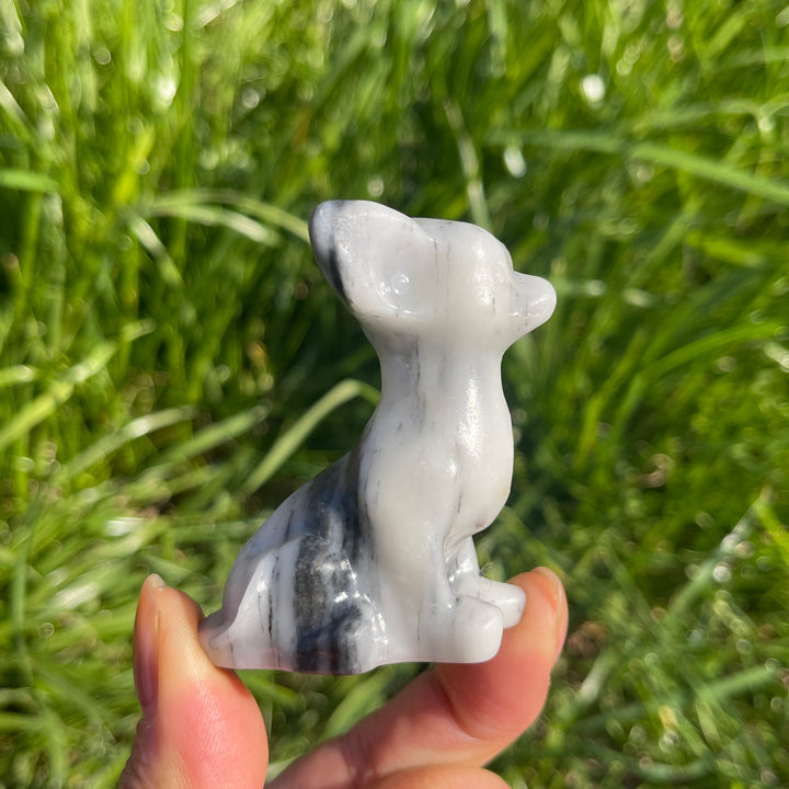 Natural Carving TaiJi Stone Chihuahua