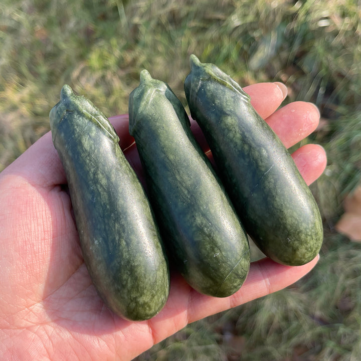 Natural Crystal Carving Serpentine Eggplant