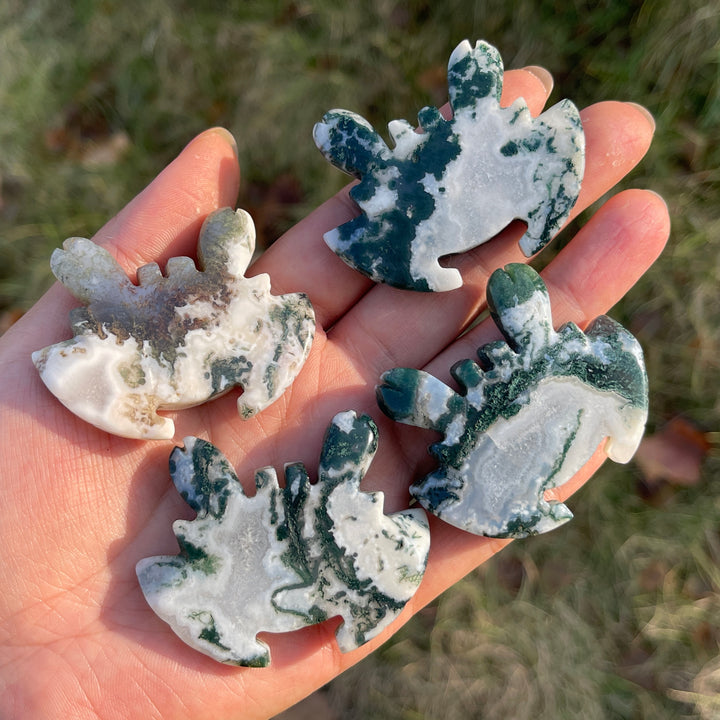 Natural Moss Agate Crab