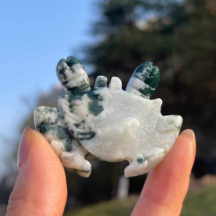 Natural Moss Agate Crab