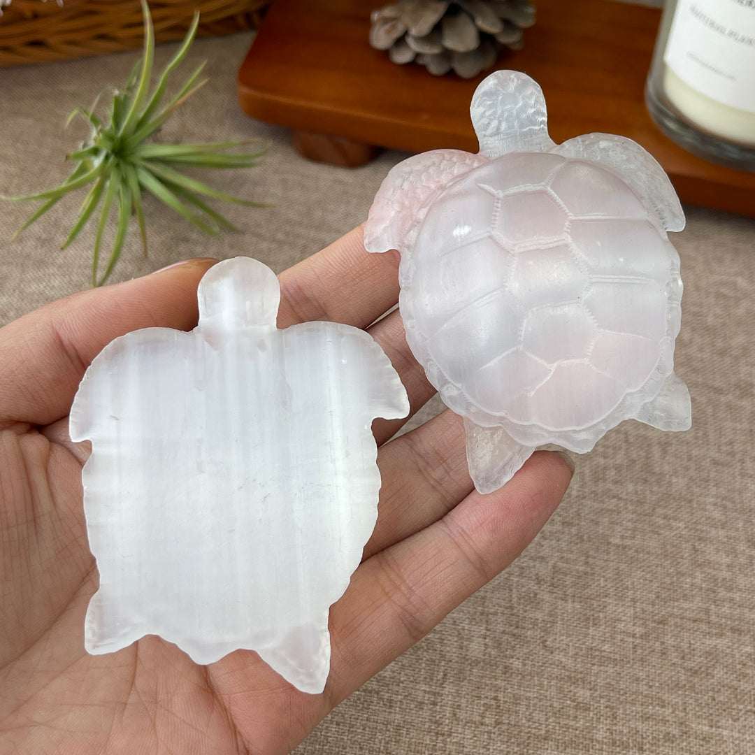Natural Selenite Sea Turtle