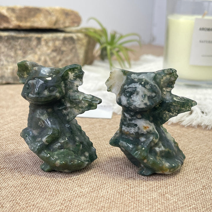 Natural Moss Agate Baby Dragon