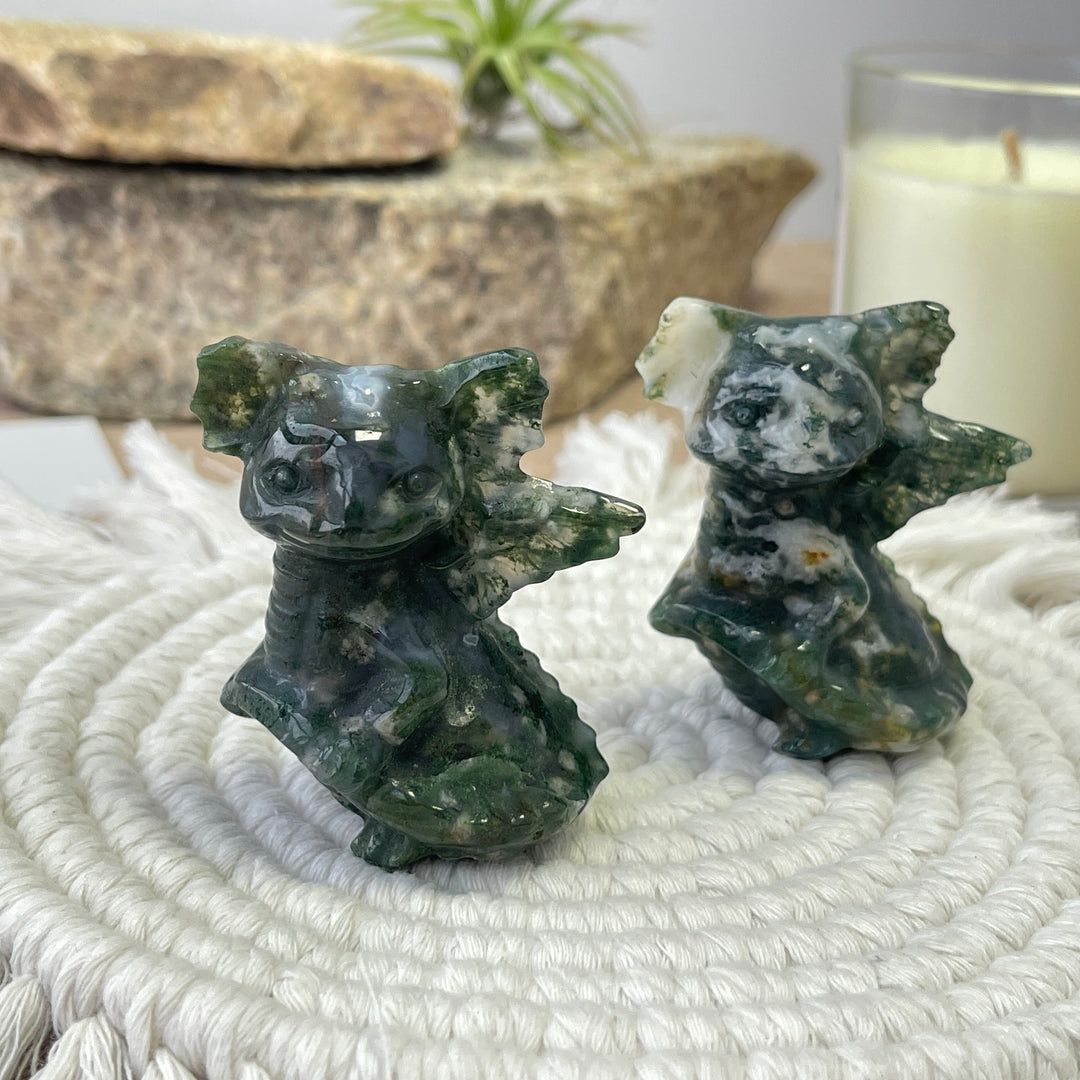 Natural Moss Agate Baby Dragon