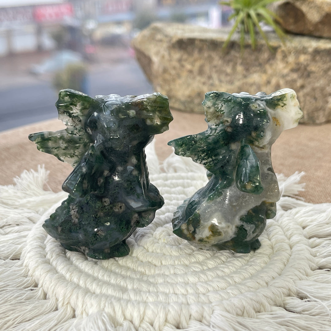 Natural Moss Agate Baby Dragon