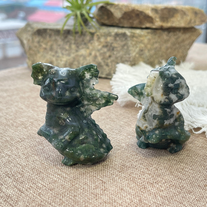 Natural Moss Agate Baby Dragon