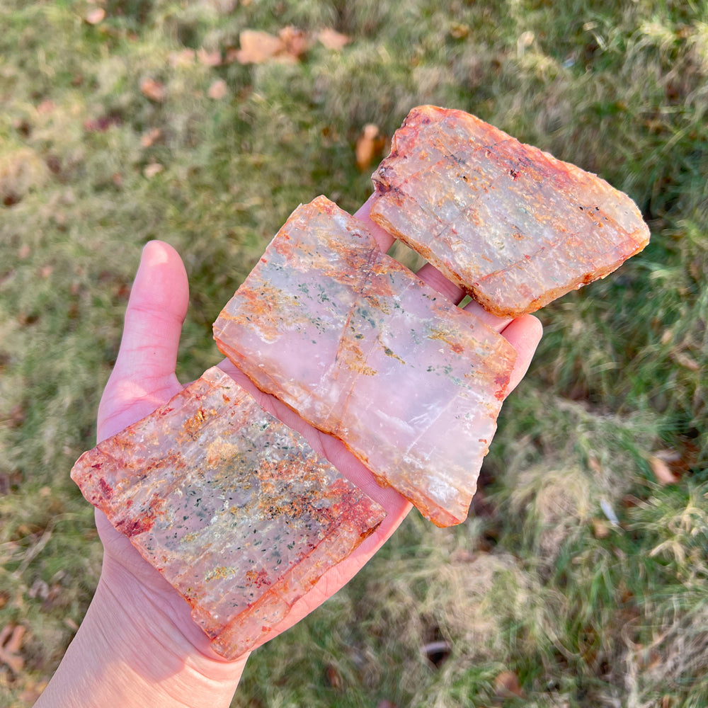 Natural Green Garden Quartz Slice
