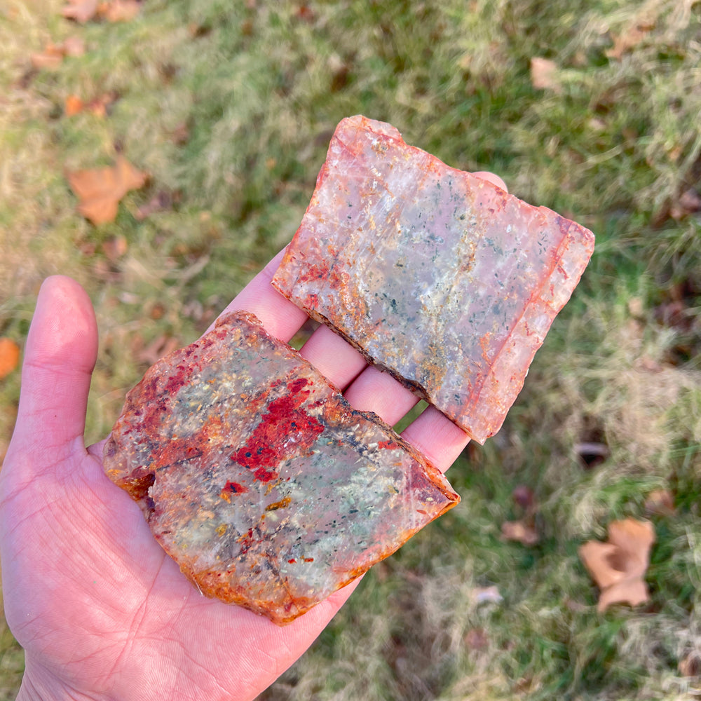 Natural Green Garden Quartz Slice