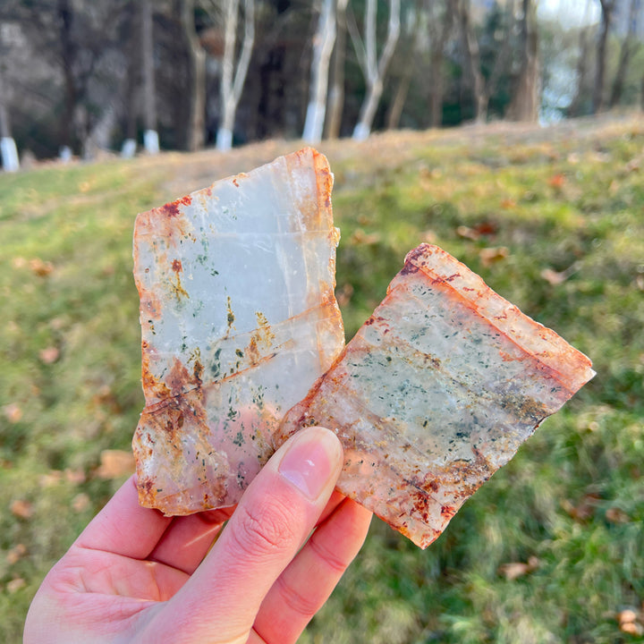 Natural Green Garden Quartz Slice