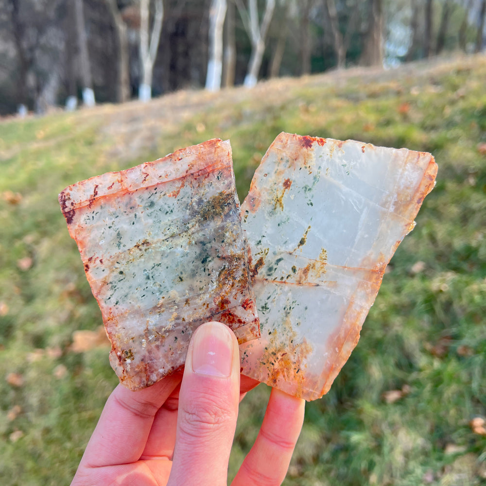 Natural Green Garden Quartz Slice