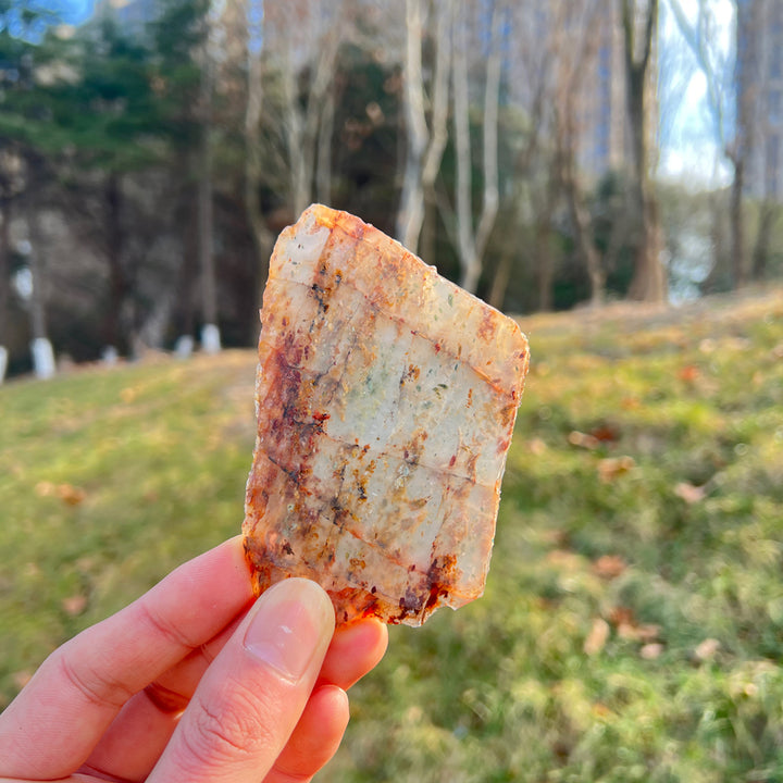 Natural Green Garden Quartz Slice