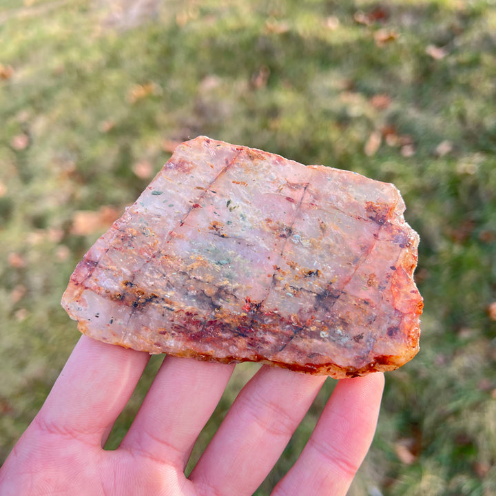 Natural Green Garden Quartz Slice