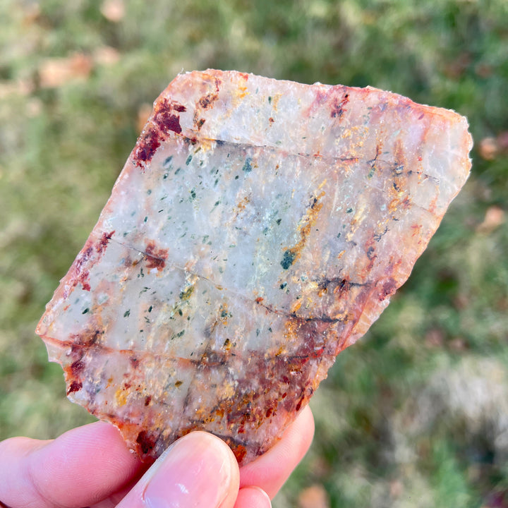 Natural Green Garden Quartz Slice