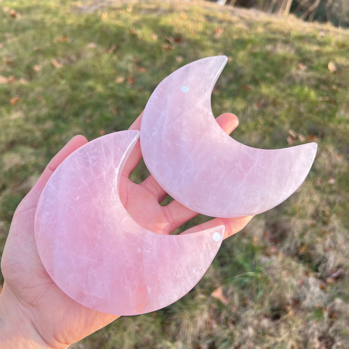 Imperfect,Natural Rose Quartz Moon